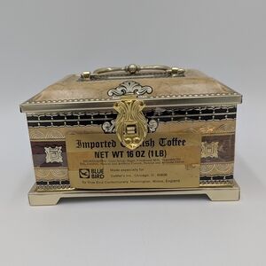 Blue Bird Confectionery Decorative Tin Box Gold Decorative Ornate